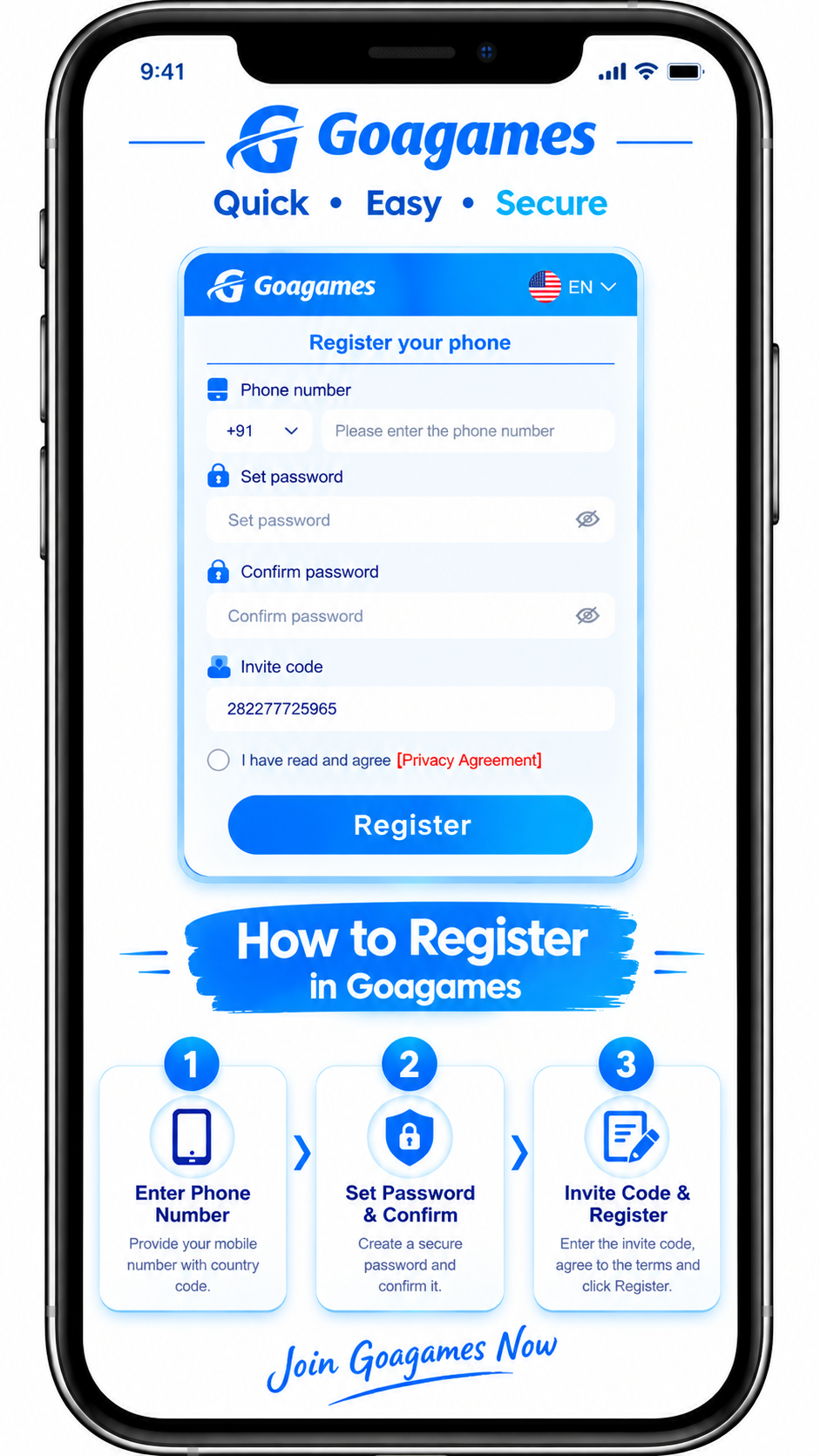 Goa Game Register